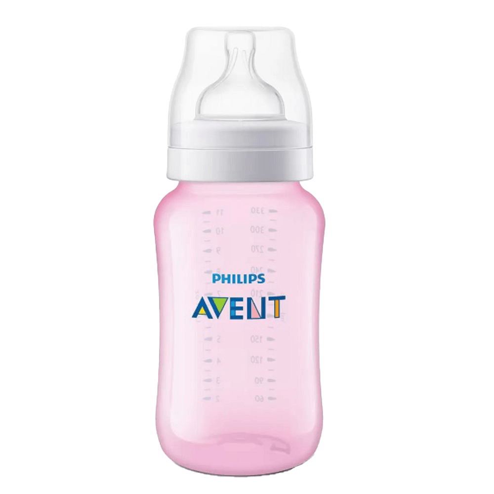 Mamadeira Anti-cólica Clássica Philips Avent 330ml Rosa