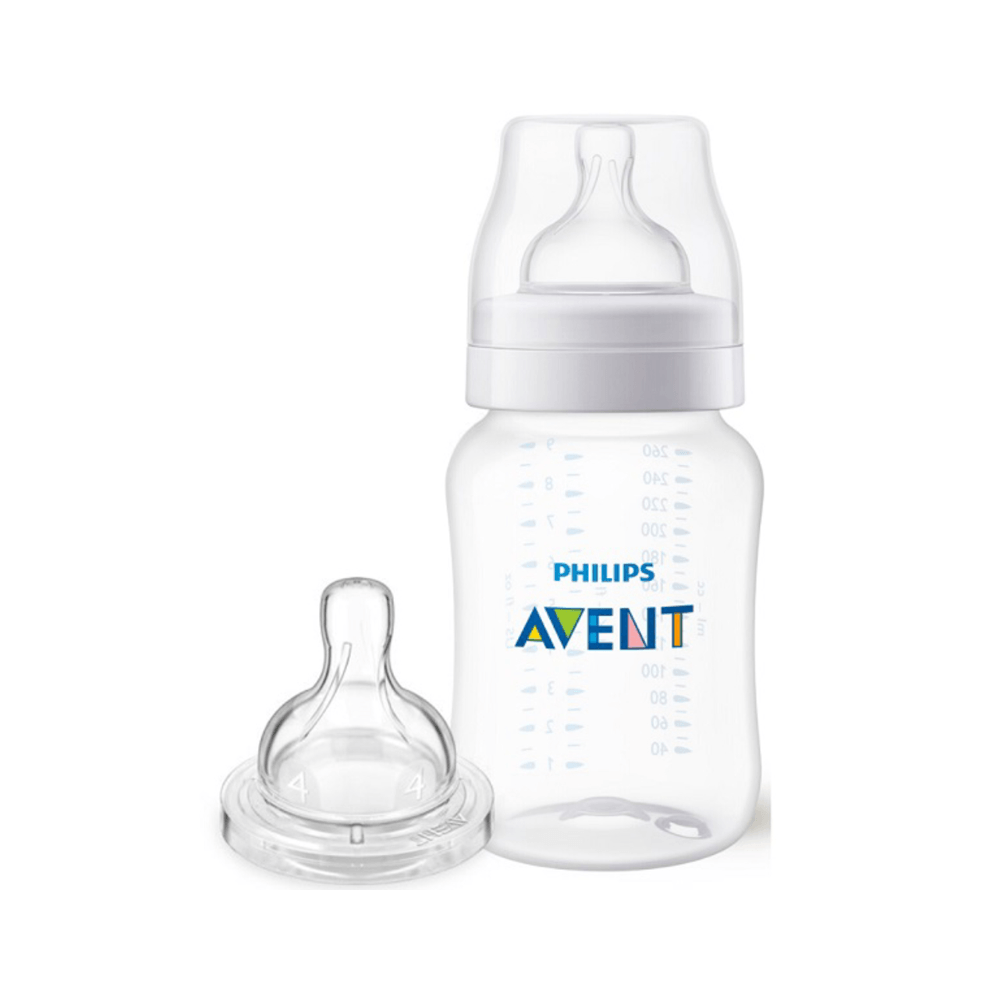 Mamadeira Classica Anti-cólica 260ml + Bico 6m Philips Avent