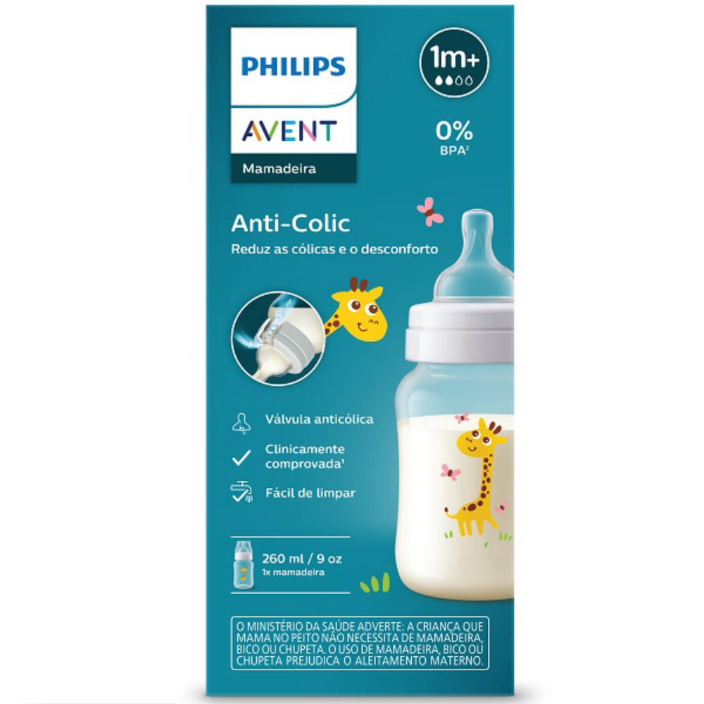 Mamadeira Anti-Cólica Clássica Girafa Philips AVENT 260ml