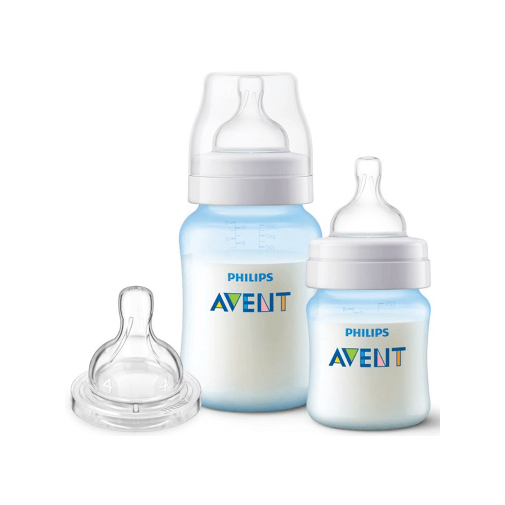 Kit 2 Mamadeiras Clássica + 1 Bico 6m+ Philips Avent 125ml E 260ml Azul
