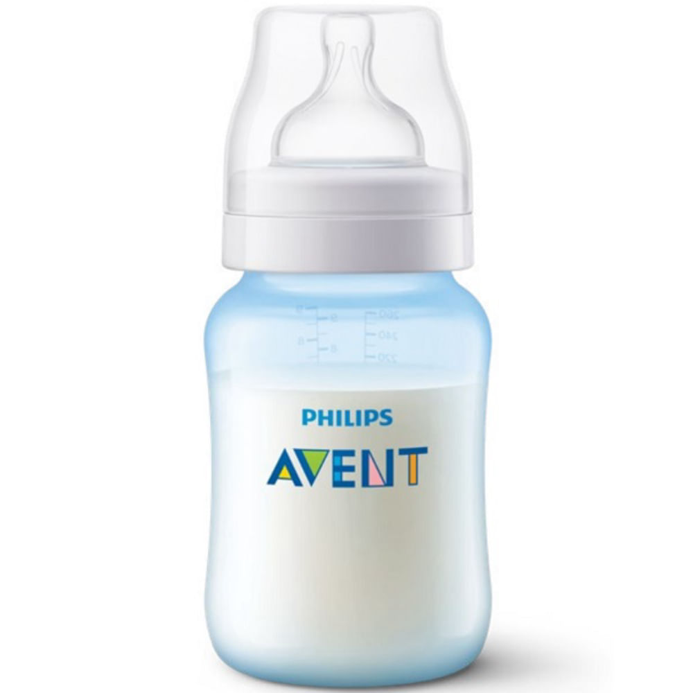 Kit 2 Mamadeiras Clássica + 1 Bico 6M+ Philips AVENT 125ml e 260ml Azul