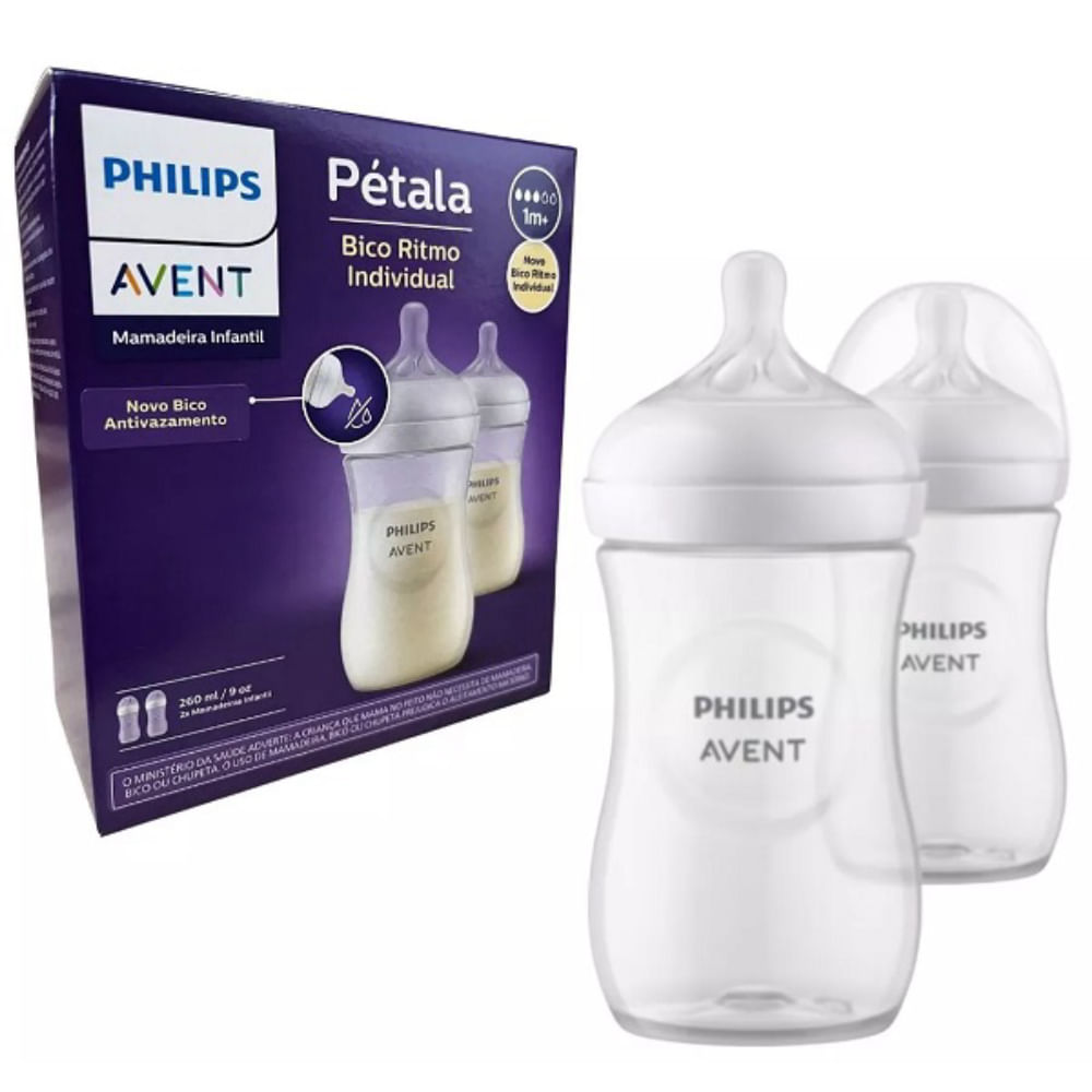 Kit 2 Mamadeiras Pétala Philips AVENT 260ml