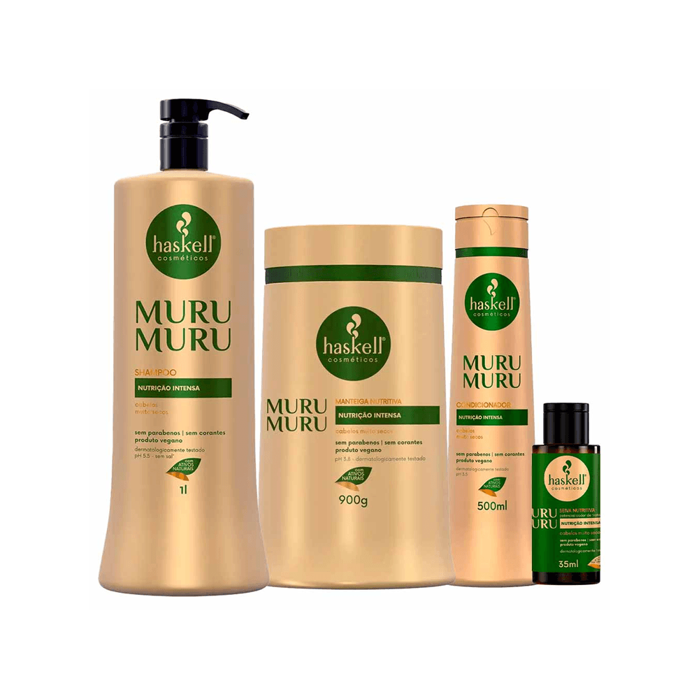 Kit Haskell Murumuru Shampoo + Condicionador + Máscara + Seiva Nutritiva