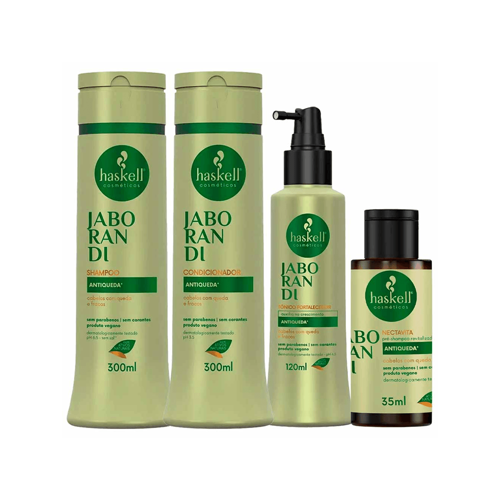 Kit Haskell Jaborandi Shampoo + Condicionador + Tônico + Pré Shampoo