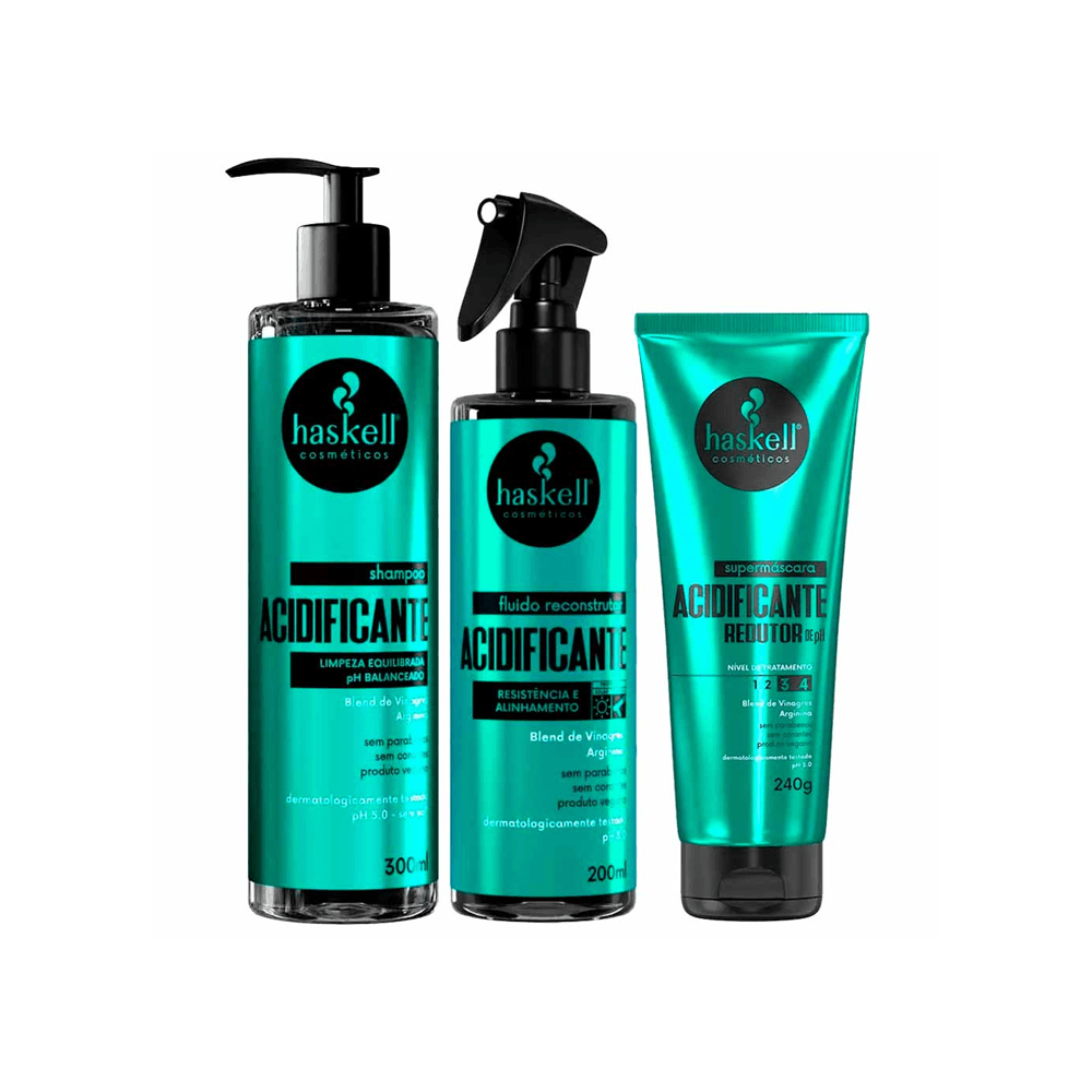 Kit Haskell Shampoo + Acidificante + Super Máscara