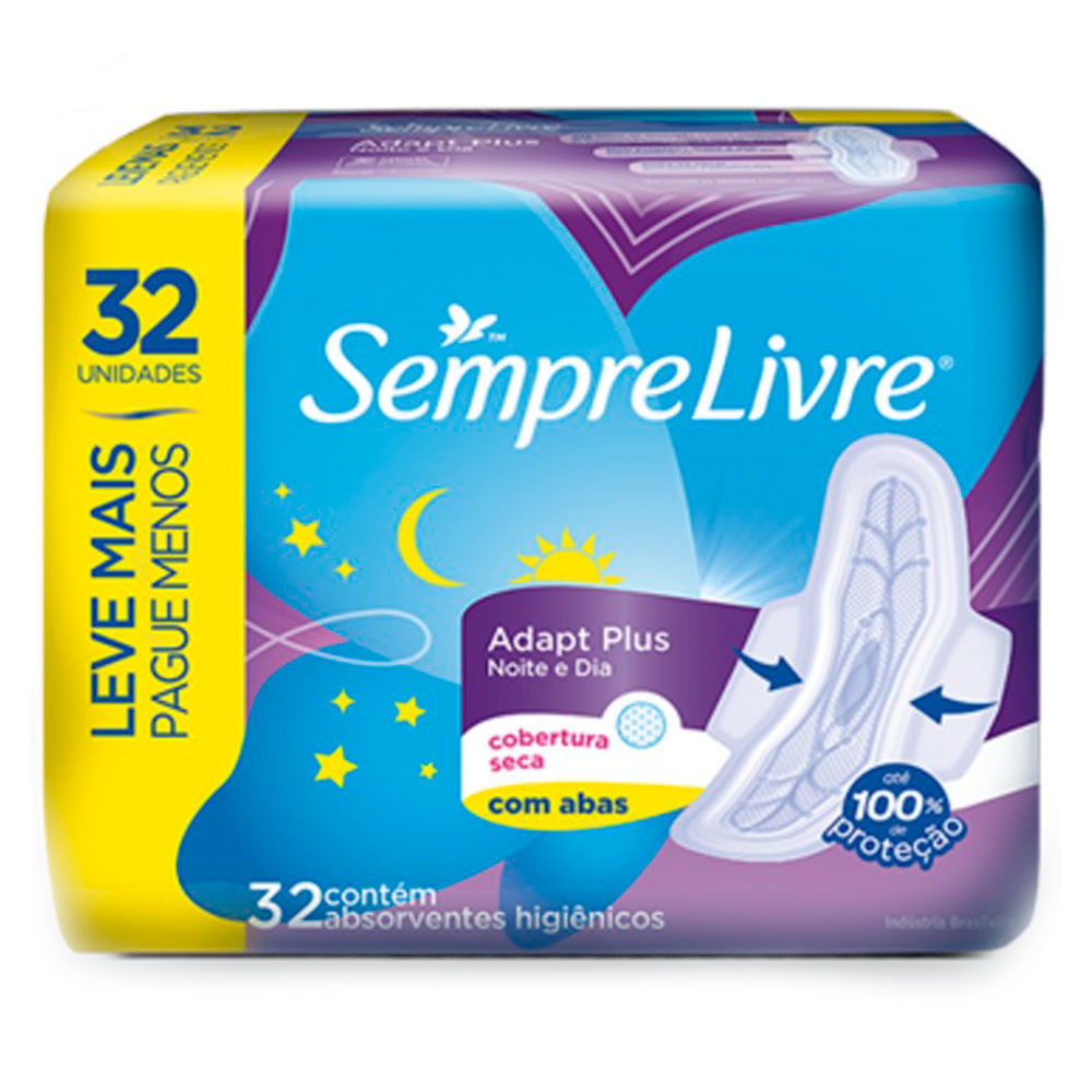 Absorvente Externo Sempre Livre – Adapt Plus Noite e Dia Suave 32Un
