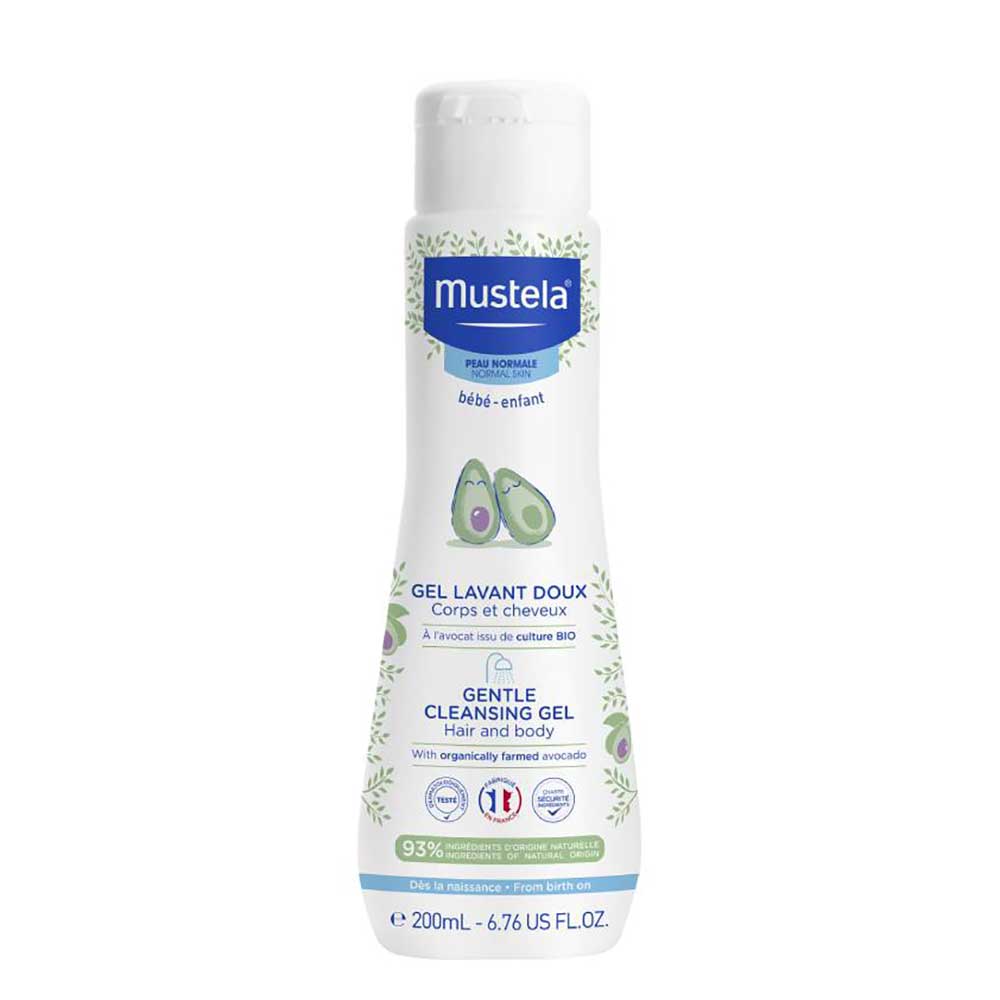 Gel Lavante Suave Mustela Corpo e Cabelo com Abacate Orgânico 200ml