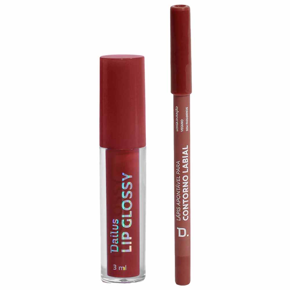 Dailus Kit - Gloss Labial Cake + Lápis Para Contorno Labial Taupe