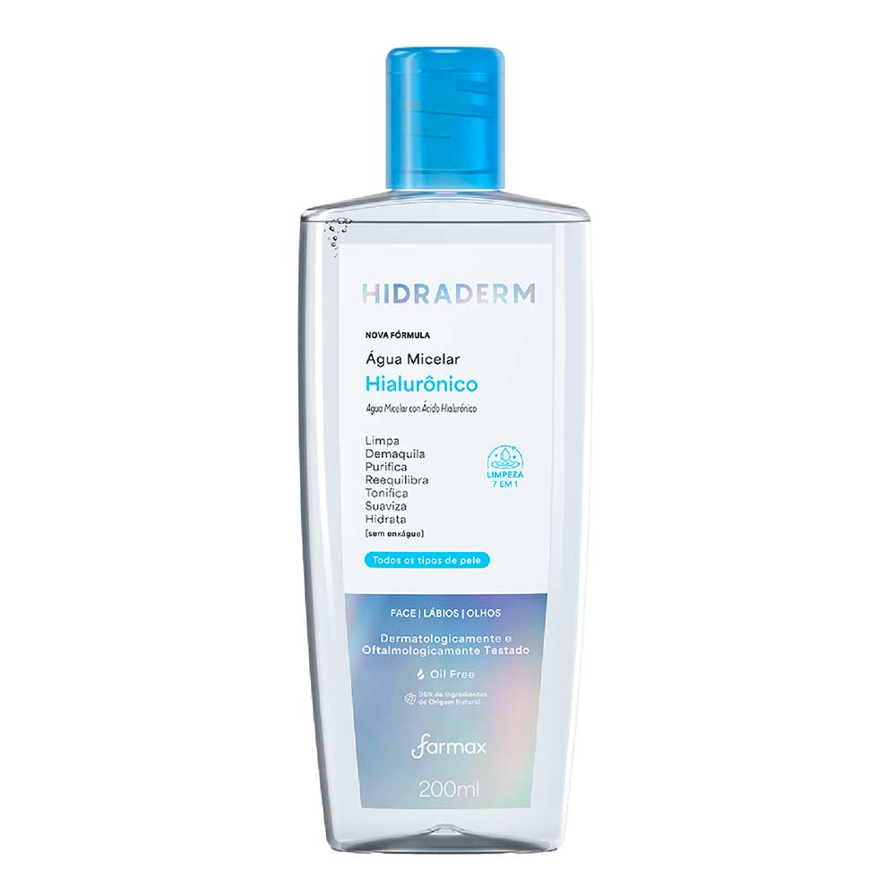 Água Micelar Hidraderm Com Ácido Hialurônico 7 Em 1 200ml