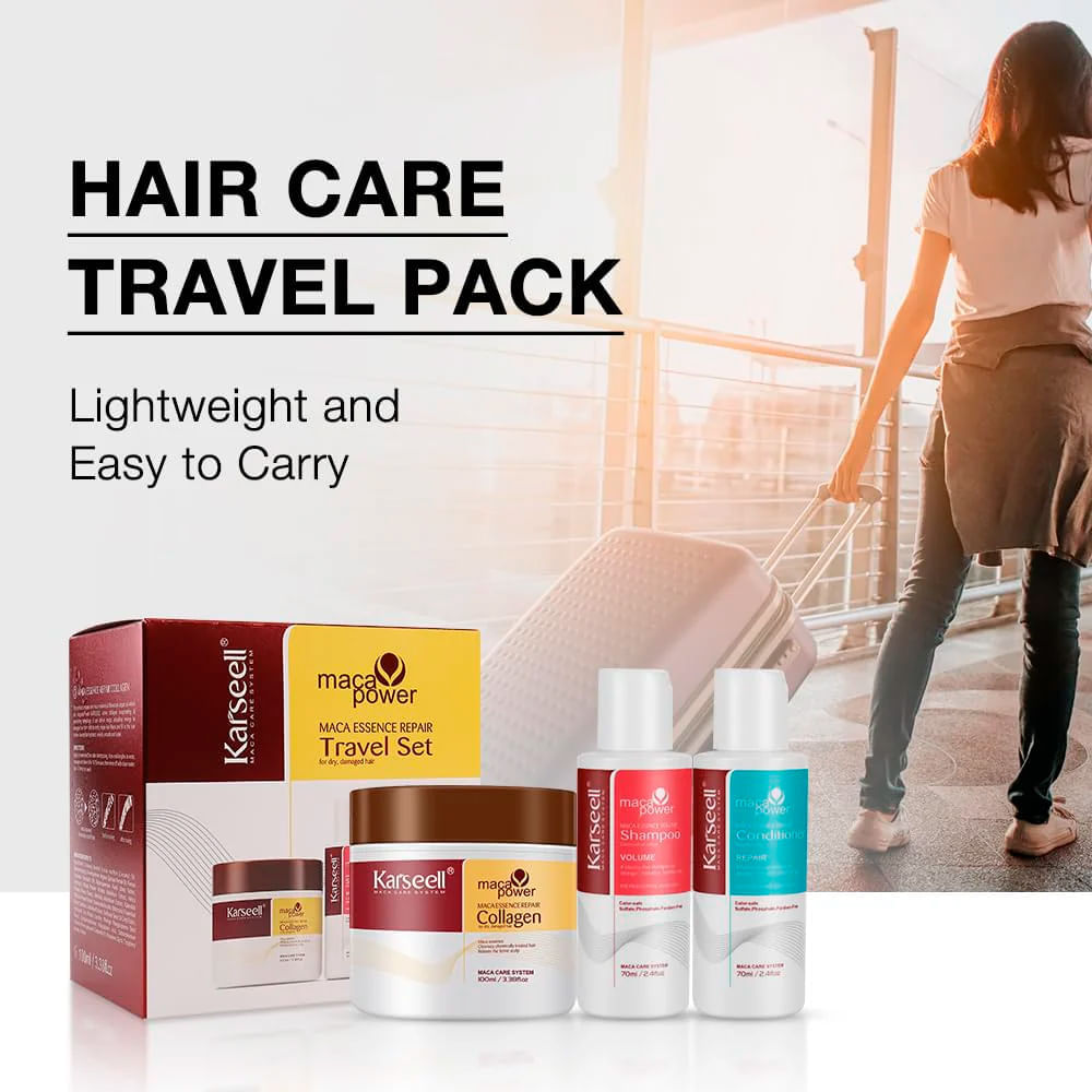 Kit de Viagem Karseell Maca Power Shampoo 70ml + Condicionador 70ml + Máscara Capilar 100ml