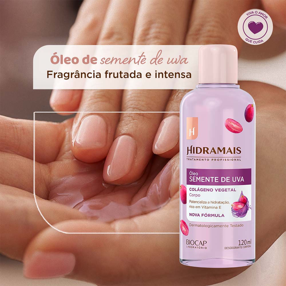 Óleo Corporal Hidramais - Semente de Uva e Colágeno 120ml