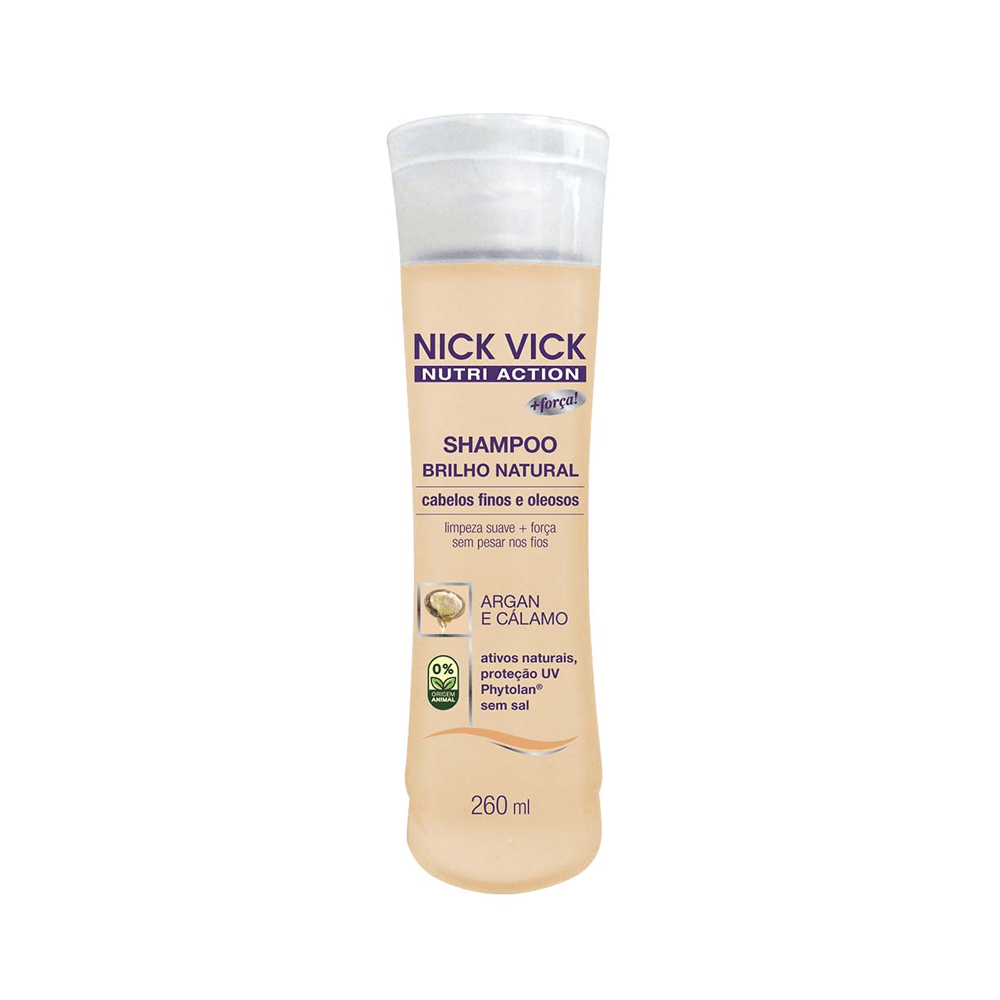 Shampoo Nick Vick Nutri Action Natural Brilho 260ml