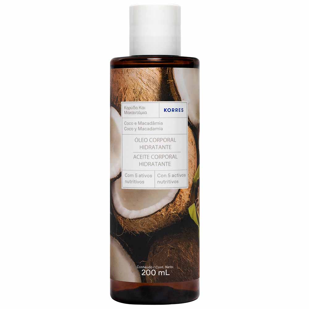 Óleo Desodorante Corporal De Banho Korres Coco E Macadamia 200ml