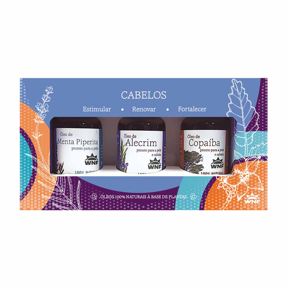 Kit Óleos Vegetais WNF Pronto para o Cabelo 3x30ml
