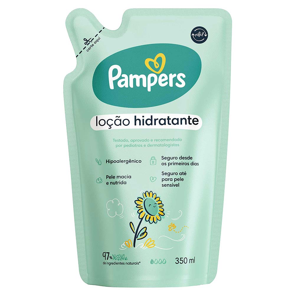 Refil Loção Hidratante Pampers Girassol 350ml