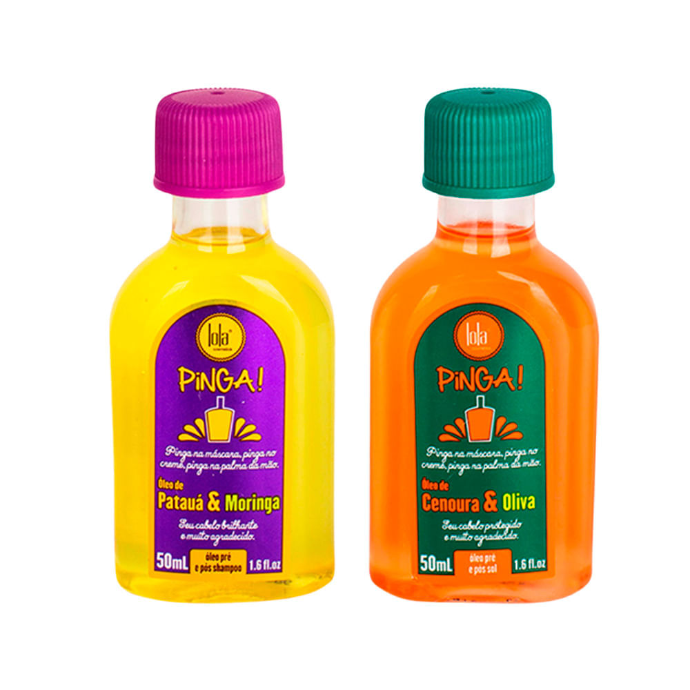 Kit Lola From Rio Óleo Pinga! Patauá & Moringa 50ml + Óleo Pinga! Cenoura & Oliva 50ml