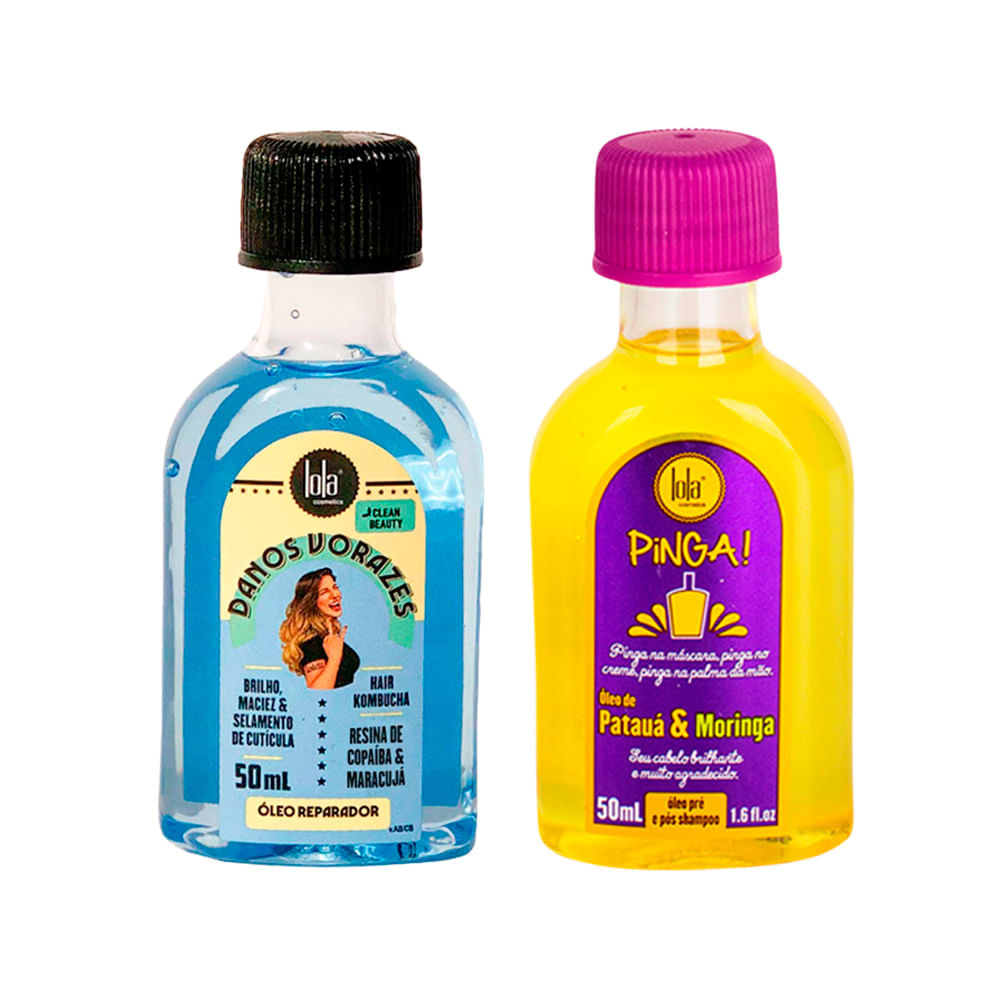 Kit Lola From Rio Óleo Danos Vorazes 50ml + Óleo Pinga! Patauá & Moringa 50ml