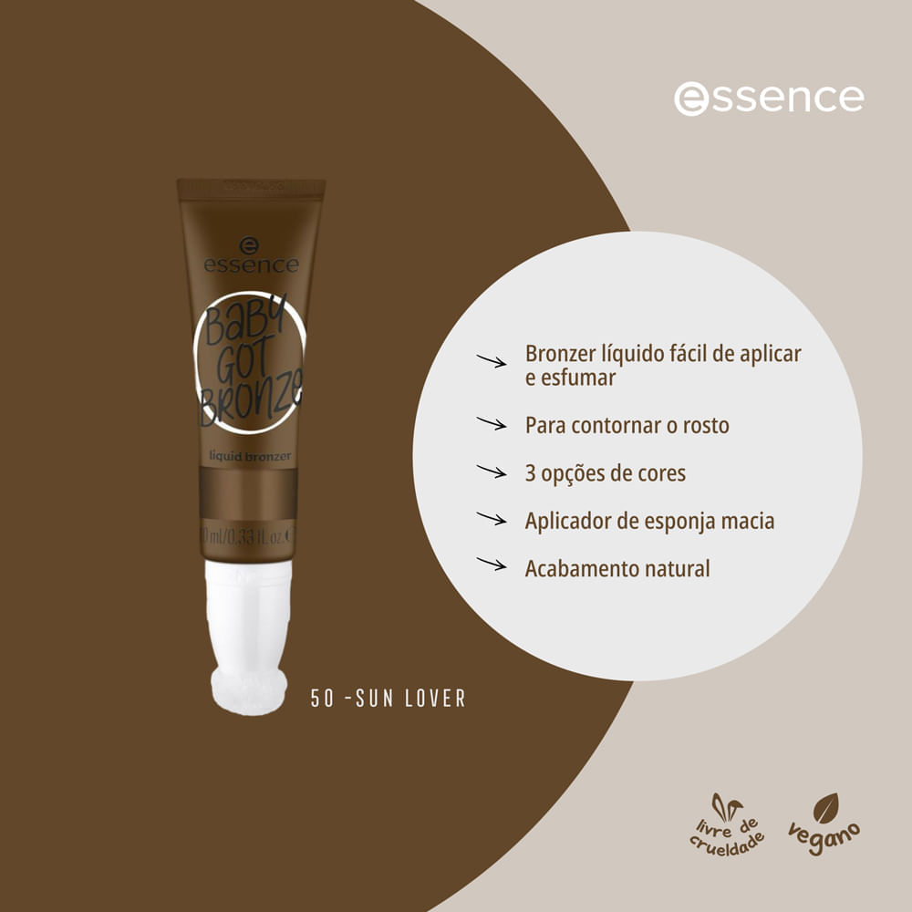 Bronzer Líquido Essence Baby Got Bronze 50 Sun Lover 10ml