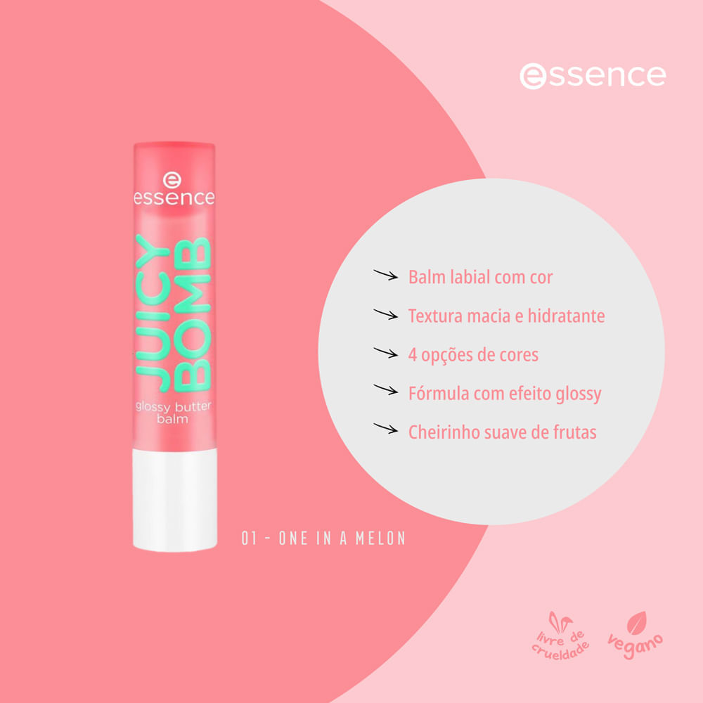 Balm Labial Essence Juicy Bomb Glossy Butter 01 One In A Melon 2,5g