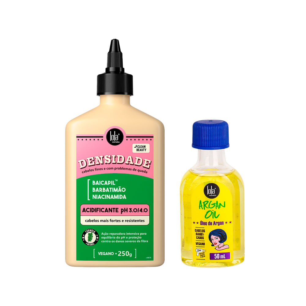 Kit Lola From Rio -Acidificante Densidade 250g + Leave-In  Argan Oil 50ml