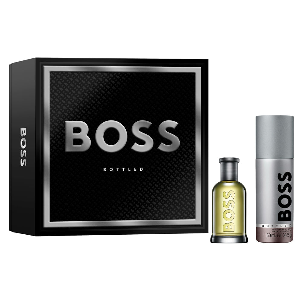 Kit Hugo Boss Coffret Perfume Boss Bottled Eau de Toilette Masculino 50ml + Desodorante 150ml + Caixa Preta