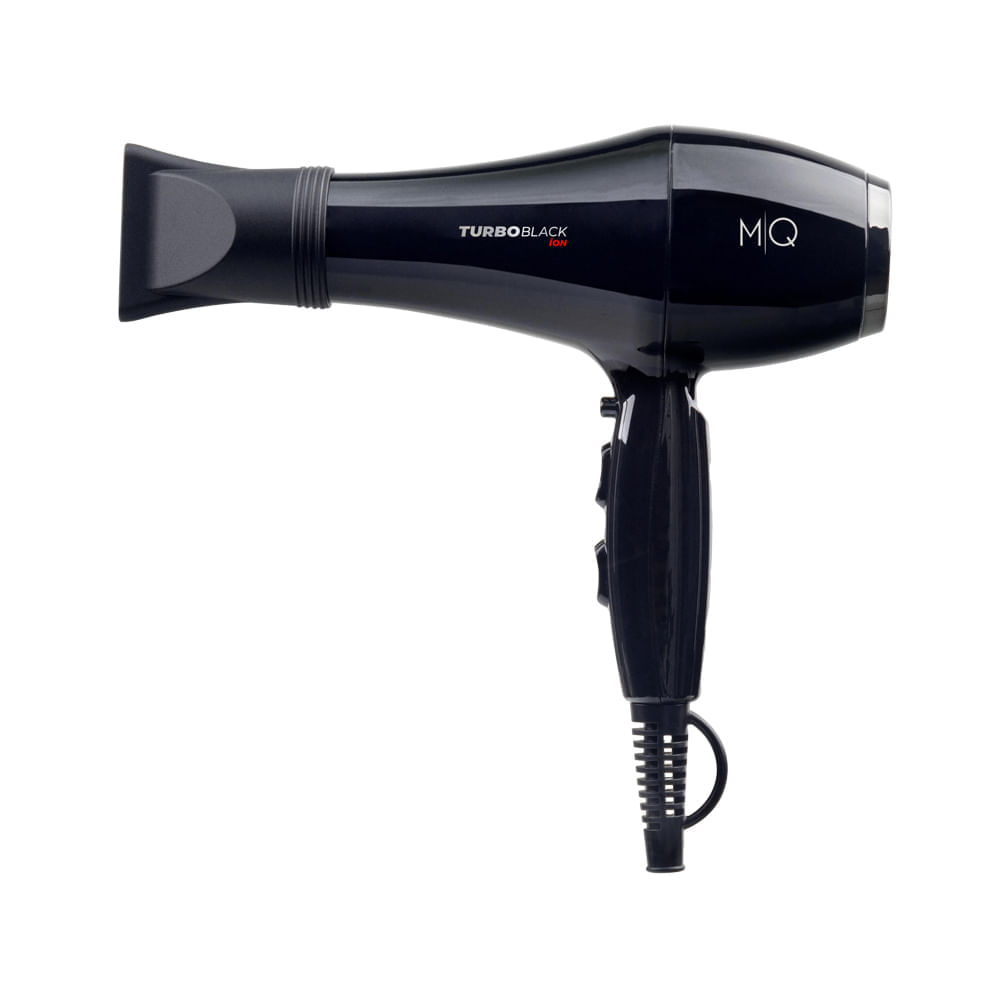 Secador De Cabelo Mq Profissional Turbo Black Ion 2500w Com 2 Velocidades Preto 220v