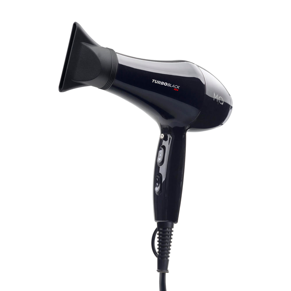 Secador de Cabelo MQ Profissional Turbo Black Ion 2500W com 2 Velocidades Preto 220V
