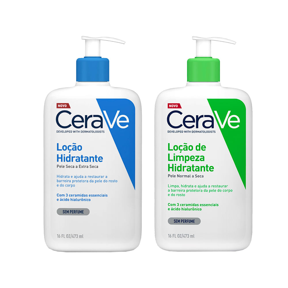 Kit Cerave Corporal Loção De Limpeza 473ml + Loção Hidratante Corporal 473ml