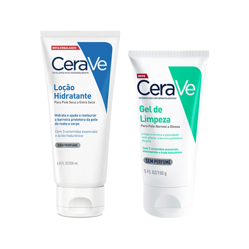 Kit Cerave Gel Facial De Limpeza 150g + Loção Hidratante Corporal 200ml