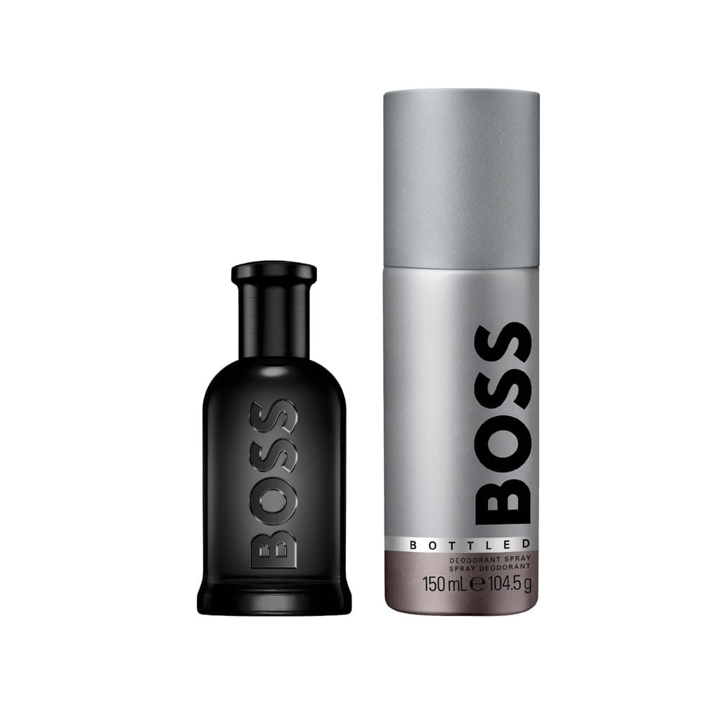 Kit Hugo Boss Coffret Perfume Boss Bottled Parfum Masculino 50ml + Desodorante 150ml + Caixa Preta