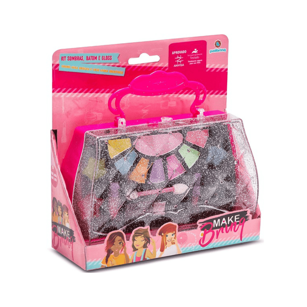 Kit Maquiagem Infantil Com Estojo Makebrinq Polibrinq Mk06