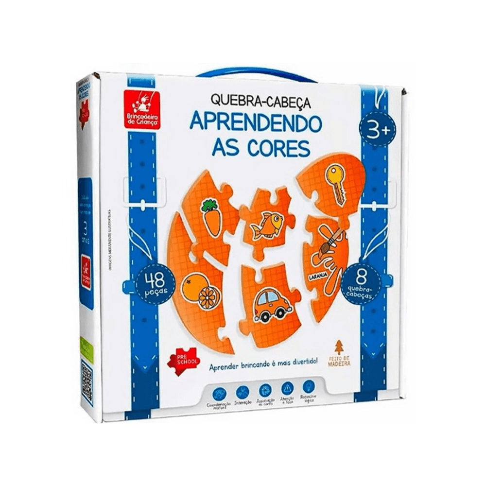 Quebra-cabeca Aprendendo As Cores Brincadeira De Criança