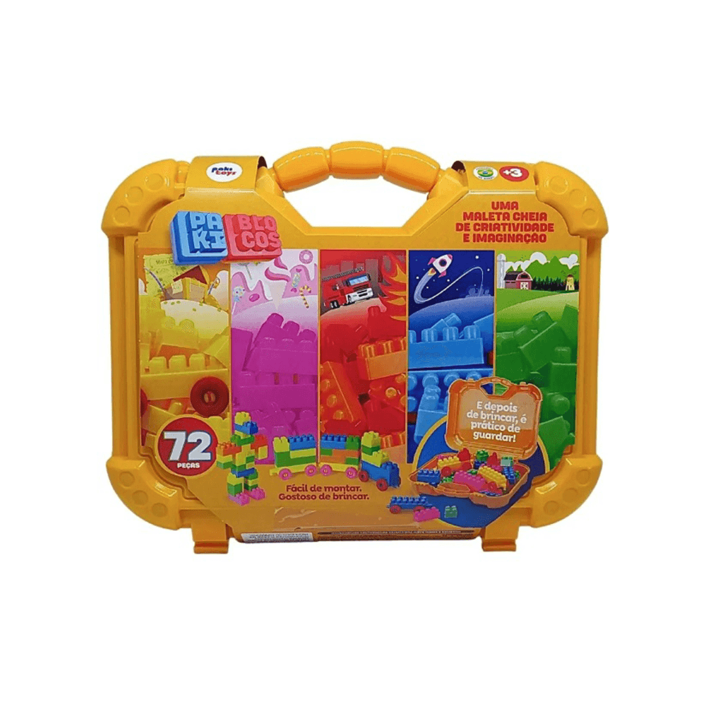 Maleta Blocos De Montar Encaixe 72 Peças