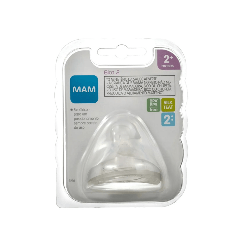 Bico de Mamadeira 2+ Meses Fluxo Medio MAM 1216