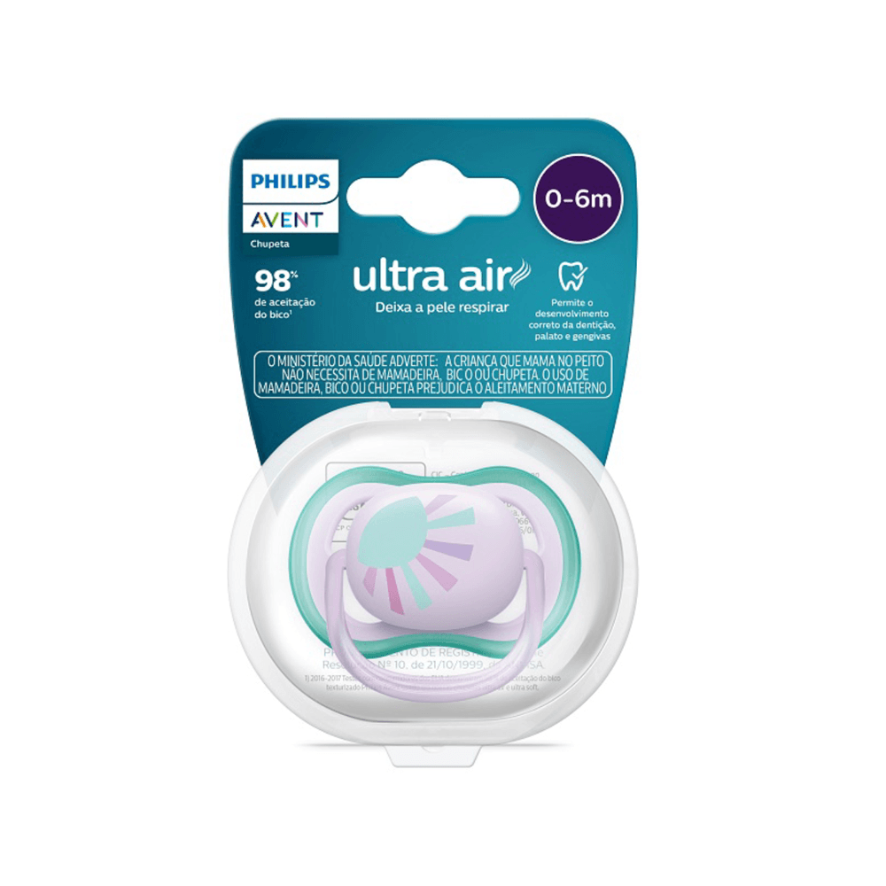 Chupeta Ultra Air Decorada 0-06m Philips Avent Rosa