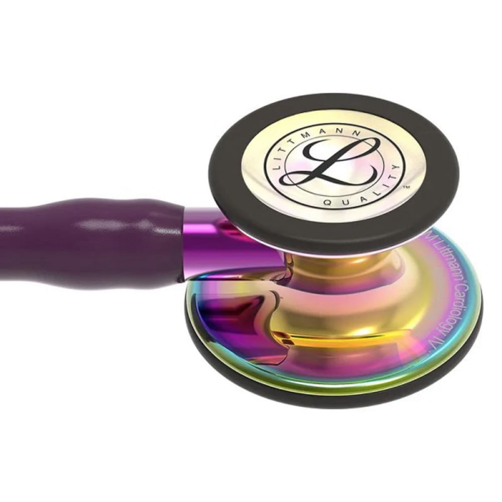 Estetoscópio 3M Littmann Cardiology IV 6239 Roxo com Rainbow ALTO Polimento e Conector Violeta