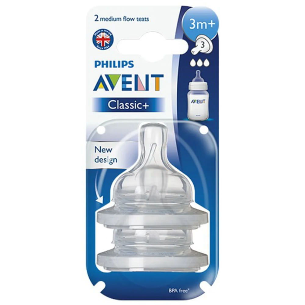 Bico de Mamadeira Classic N3 Philips AVENT 2 Unidades
