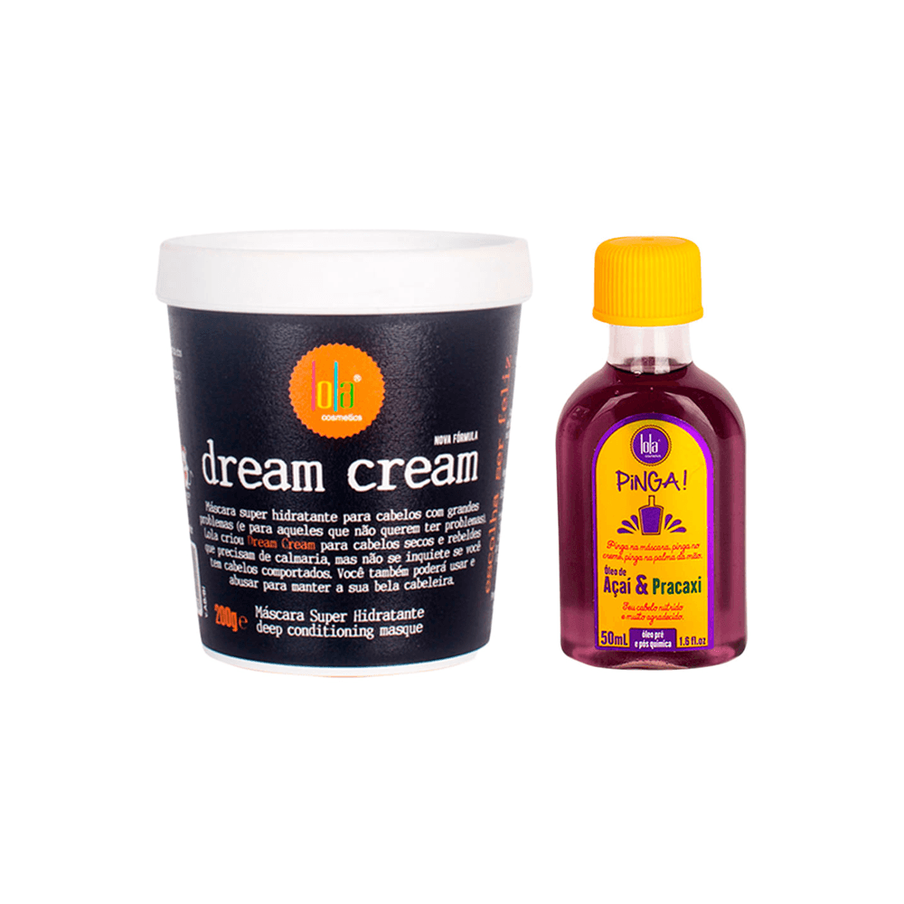 Kit Lola From Rio Máscara Dream Cream 200g + Óleo Pinga! Açai & Pracaxi  50ml