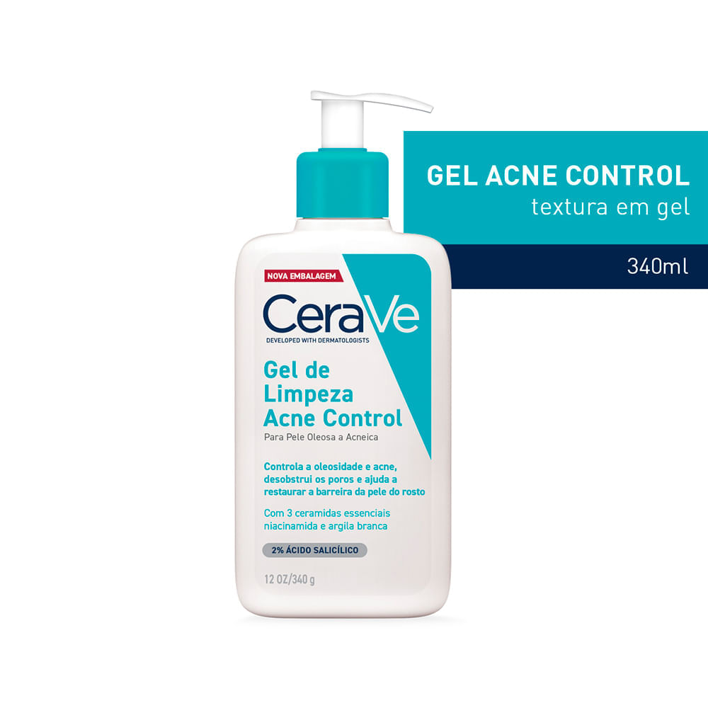 Gel Facial de Limpeza Cerave Acne Control 340g