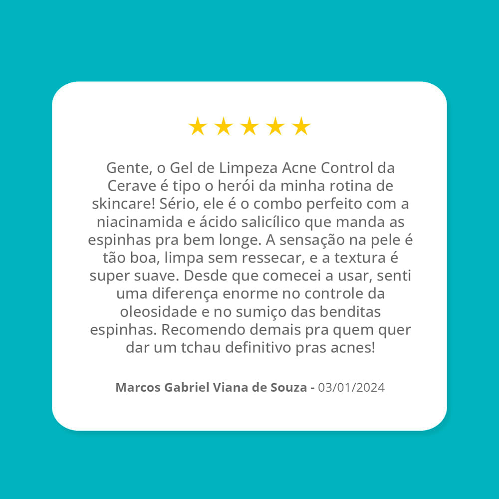 Gel Facial de Limpeza Cerave Acne Control 340g