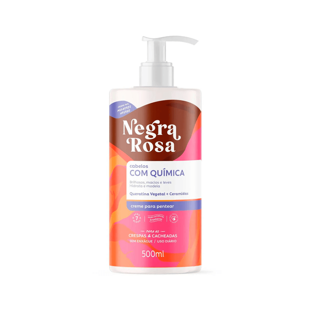 Creme Para Pentear Negra Rosa Cabelos Com Química 500ml