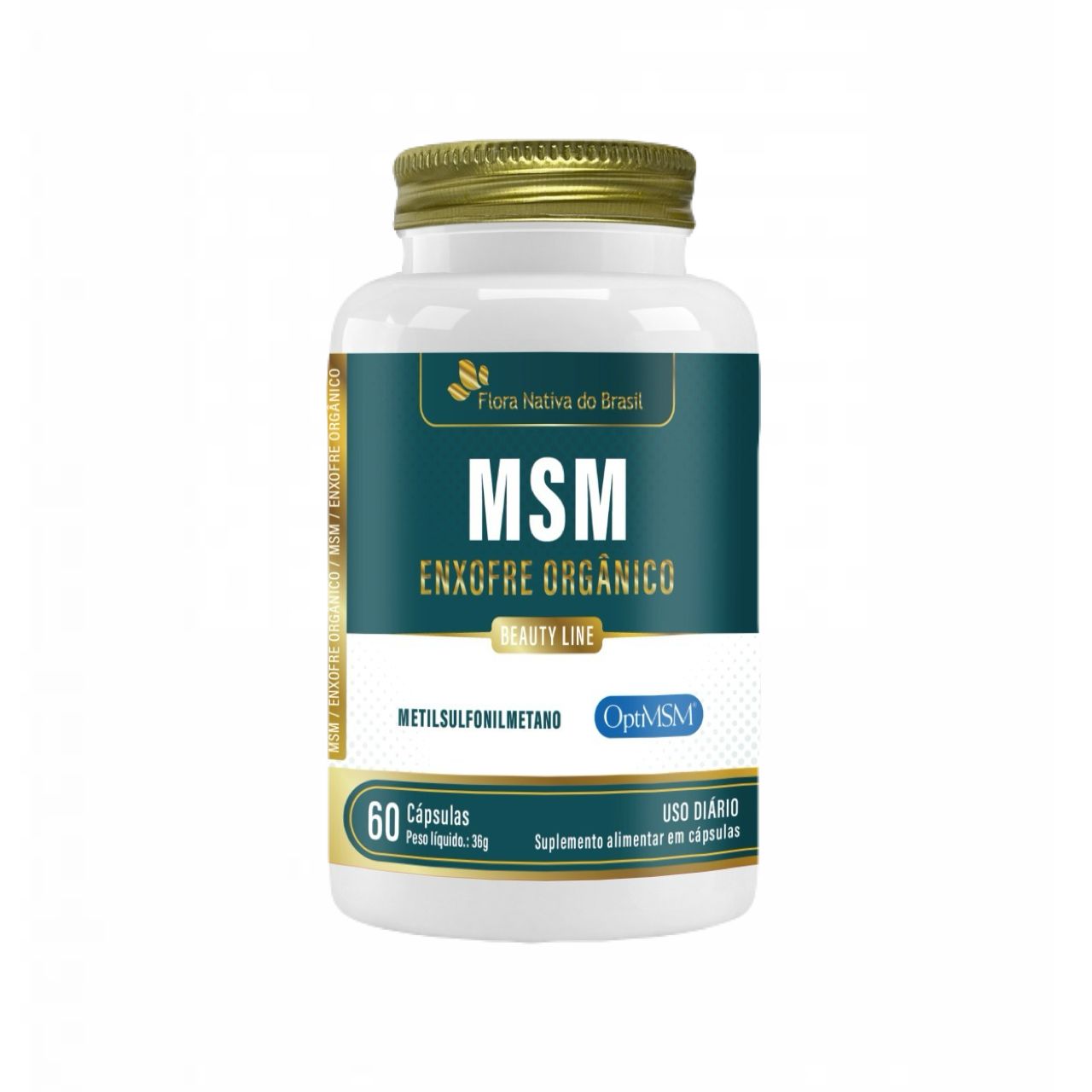 MSM Enxofre Orgânico + Vitamina C 60 Cáps. Flora Nativa