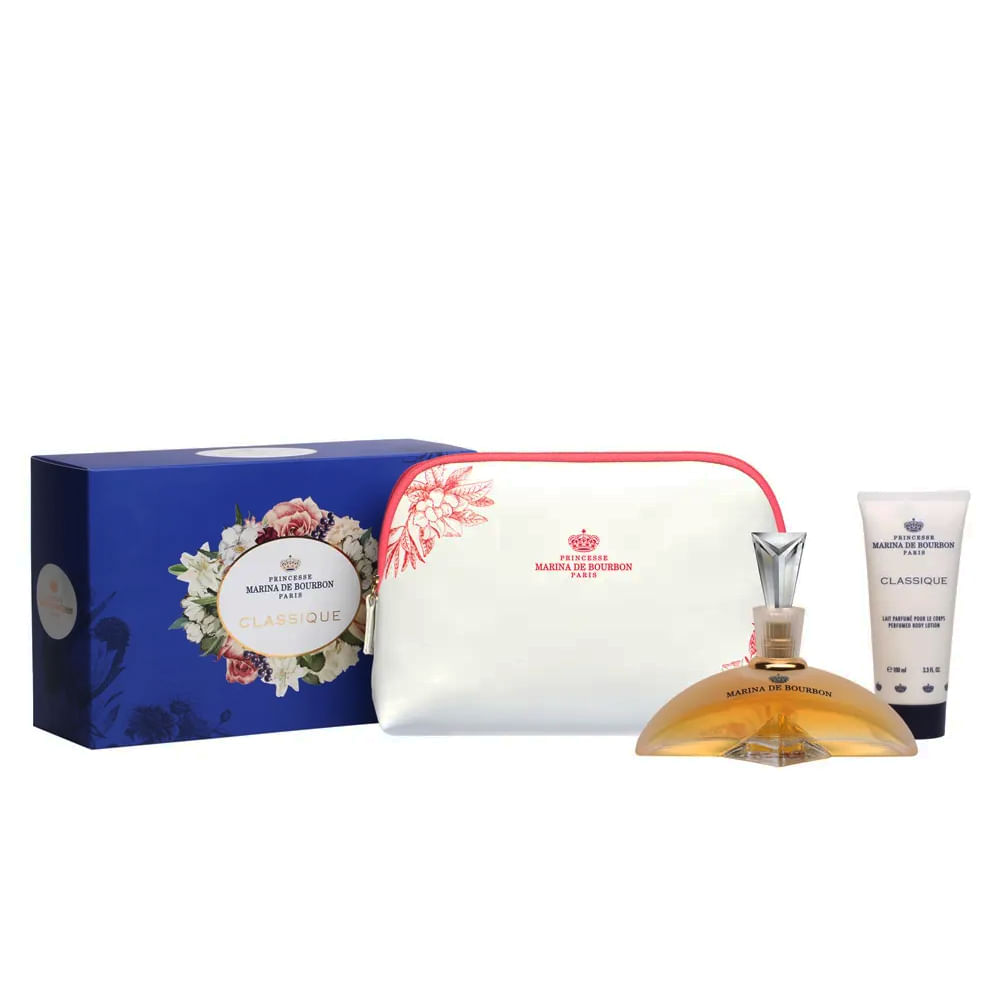 Kit Perfume Feminino Marina de Bourbon Classique EDP 100ml + Body Lotion 100ml + Necessaire