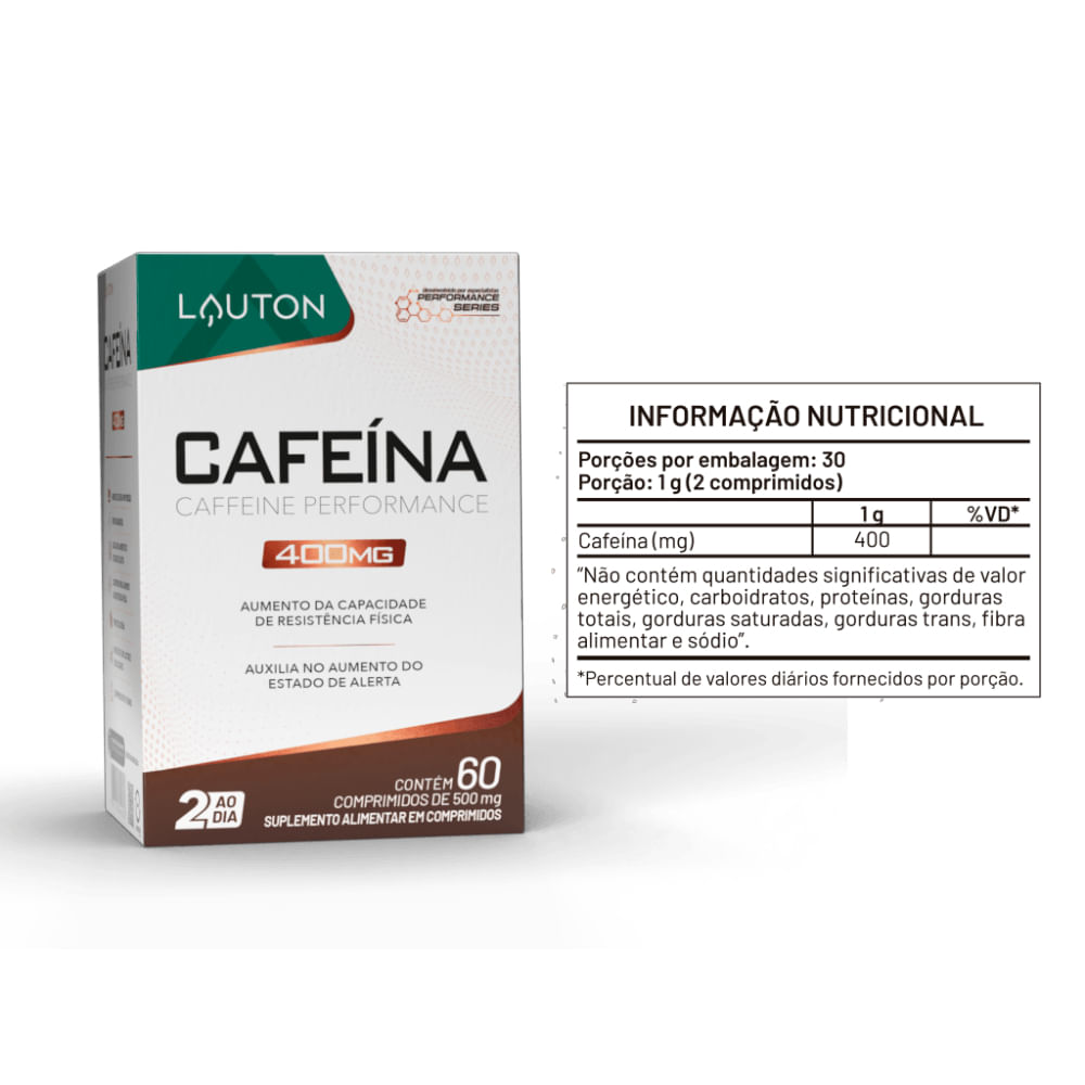 Cafeína Lauton 400mg Performance Series 60 comprimidos | Lauton