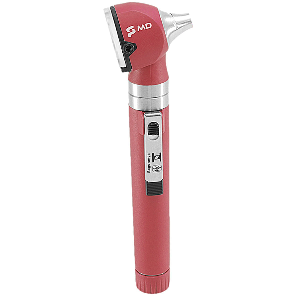 Otoscópio Omni LED Fibra Óptica MD - Vermelho com Estojo Macio