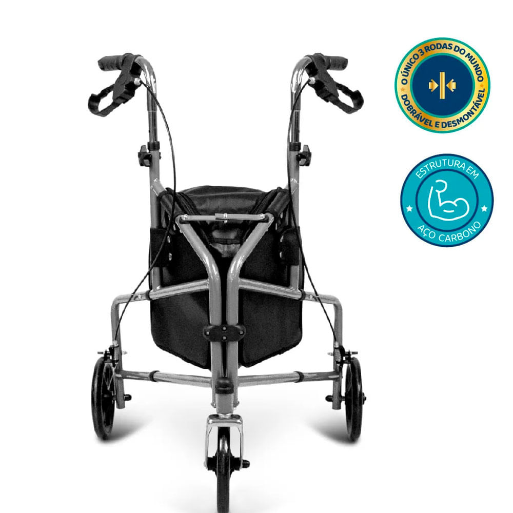 Andador Dobrável 3 Rodas D11 Dellamed