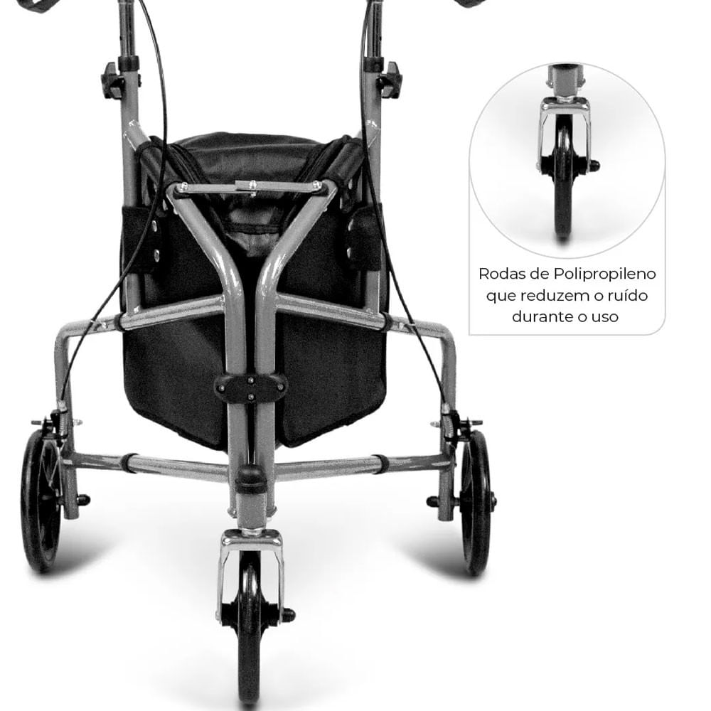 Andador Dobrável 3 Rodas D11 Dellamed