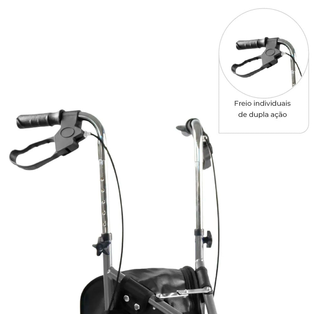 Andador Dobrável 3 Rodas D11 Dellamed