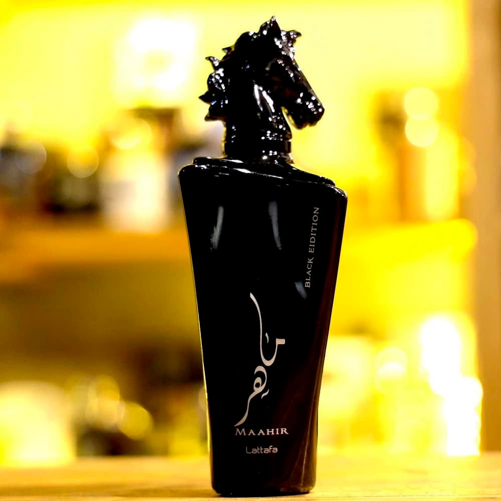 Perfume Árabe Unissex Maahir Black Lattafa Eau De Parfum 100ml