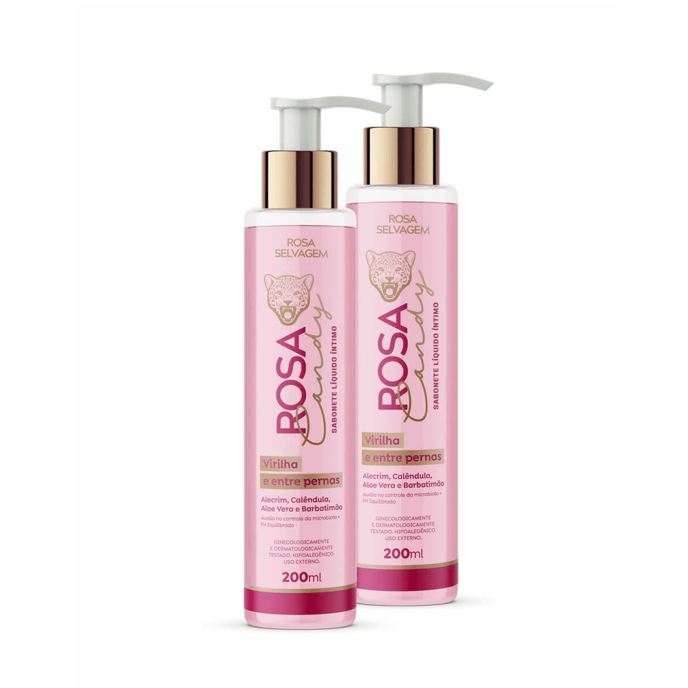 Kit Sabonete Líquido Íntimo Rosa Candy 200ml 2 Unidades